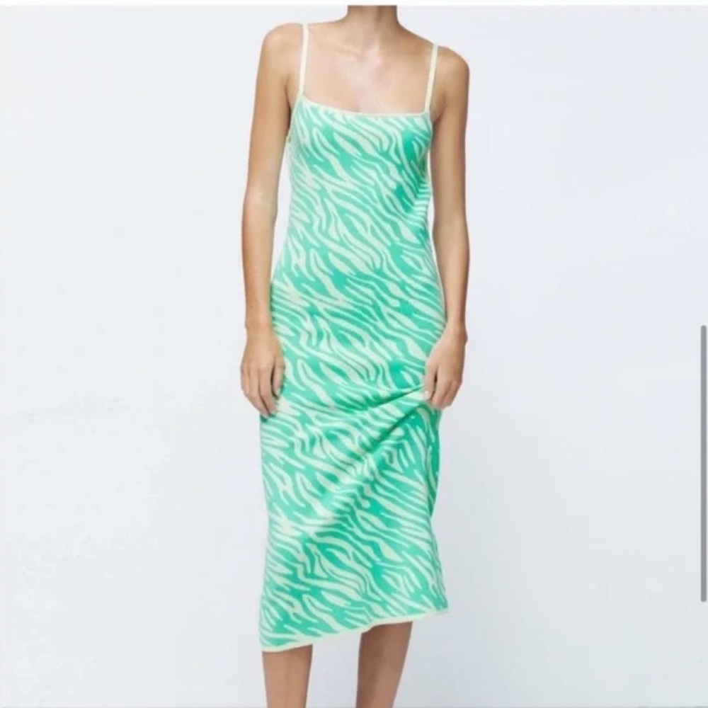 Brand new teal zebra dress